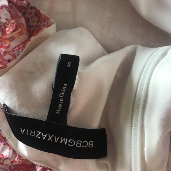 Like New BCBGMAXAZRIA cold shoulder ruffle floral high low maxi dress small - Picture 3 of 3